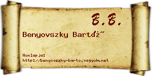 Benyovszky Bartó névjegykártya